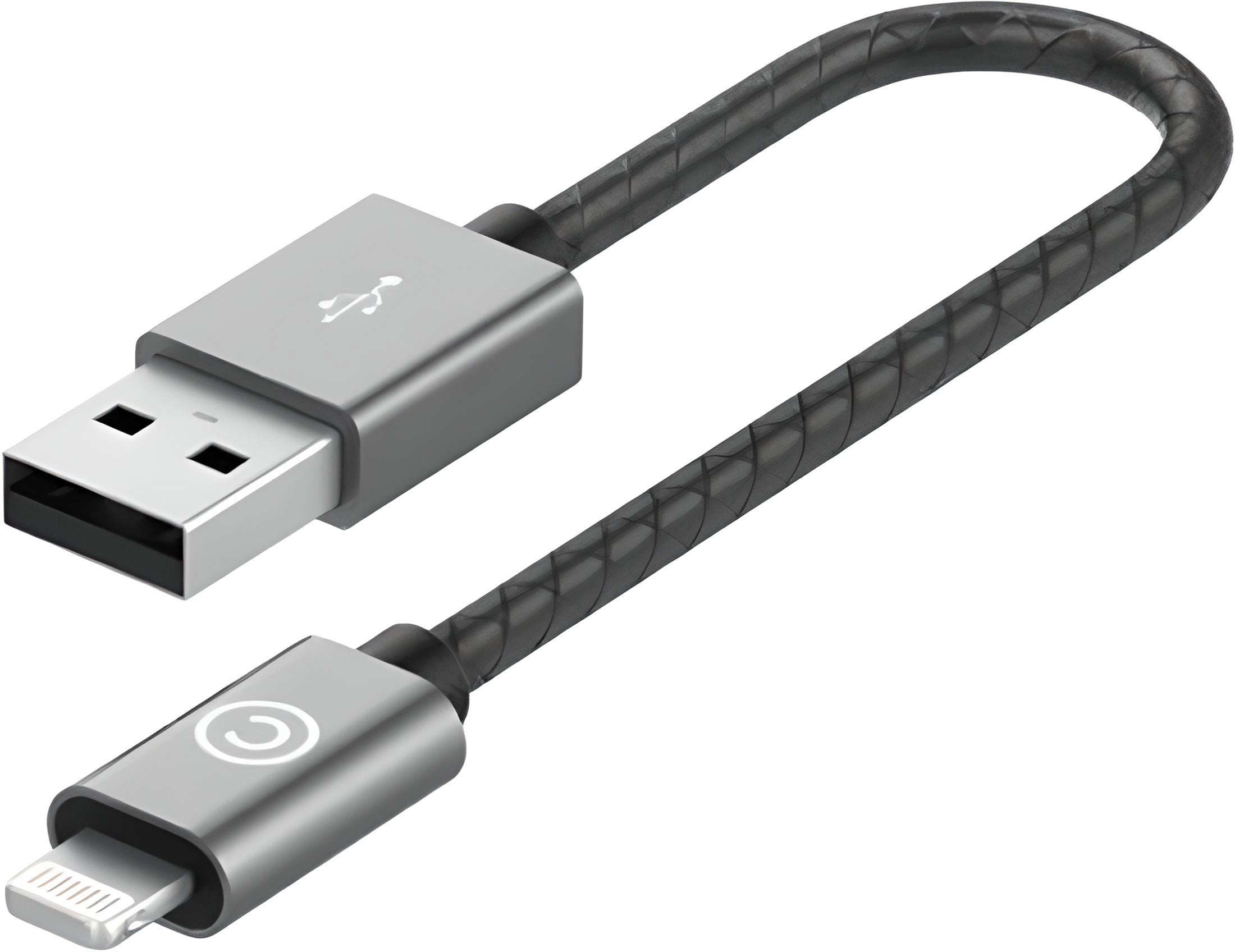 Кабель USB-A to Lightning Leather Cable A.L Space Grey (0.15 m)